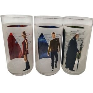 Star Trek Glasses Cups Collectors Set Burger King Exclusive‎ 2009 Three Set SEE